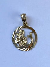 Load image into Gallery viewer, Aquarius Zodiac Sign Pendant, 10K Solid Gold Aquarius Necklace, Diamond Cut, Birthday Gift for Jan 22- Feb 21,