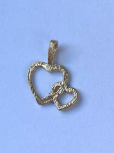Load image into Gallery viewer, Double Heart Necklace, 10K Solid Gold Heart Jewelry, Mother and Child Heart, Birthday Gift for Mom, Christmas Presents for Wife