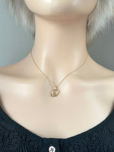 Load image into Gallery viewer, Double Heart Necklace, 10K Solid Gold Heart Jewelry, Mother and Child Heart, Birthday Gift for Mom, Christmas Presents for Wife