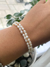 Load image into Gallery viewer, Pearl Elastic Bracelet, White Beaded Bracelet, Gift for Daughter, Birthday Gift for Women, , Mothers Day Gift