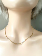 Load image into Gallery viewer, Paper Clip Gold Chain, 10K Staple Necklace, Minimalist Layering Chain, Birthday Gift for Women,