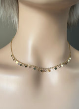 Load image into Gallery viewer, 14K Solid Gold Choker Necklace, Square Charms Necklace, Necklace for Women, Gift for Wife, Mother’s Day Gift for Women, Presents