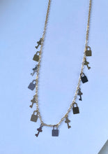 Load image into Gallery viewer, 14K Gold Choker Necklace, Keys Charm Necklace, Bags Charms, Necklace for Women, Every Day Jewelry, Mothers Day Gift