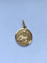 Load image into Gallery viewer, Sacred Heart Of Jesus, 12mm, 10K 18K, Solid Gold Pendant, Double Face Scapular