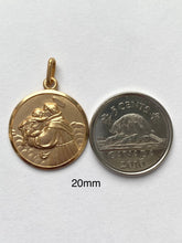 Load image into Gallery viewer, Saint Anthony Pendant, 20mm, 18K Solid Gold Medal, Patron Of Lost, Religious Jewelry, Big Medallion Gold, Mothers Day Giftfor Husband