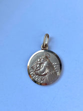 Load image into Gallery viewer, Saint Anthony Pendant, 16mm, 10K Solid Gold Medal, Patron Of Lost, Religious Jewelry, Birthday Gift For Men/ Women, Mothers Day Gift