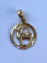 Load image into Gallery viewer, Capricorn Zodiac Pendant, 10K Solid Yellow Gold Capricorn Necklace, Birthday Gift for Dec 22- Jan 21, Birthday Gift for Women