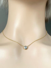 Load image into Gallery viewer, Solitaire Diamond Necklace, 18K Solid Gold Necklace, April Birthstone, Anniversary Gift for Wife,