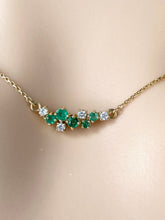 Load image into Gallery viewer, Emerald Diamond Gold Necklace, 14K Solid Gold Necklace , Birthday Gift for Women, Every Day Jewelry, Minimalist Necklace