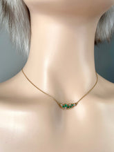 Load image into Gallery viewer, Emerald Diamond Gold Necklace, 14K Solid Gold Necklace , Birthday Gift for Women, Every Day Jewelry, Minimalist Necklace