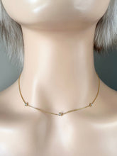 Load image into Gallery viewer, Diamond Gold Necklace, 14K Solid Gold Necklace for Women, Minimalist Necklace, April Birthstone, Birthday Gift for Women, Mothers Day