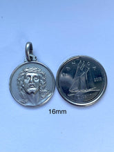 Load image into Gallery viewer, Ecce Homo Pendant, Jesus Crowning with Thorns, 925 Sterling Silver, Religious Jewelry, Italian Made Medal, Birthday Gift for Men or Women