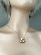 Load image into Gallery viewer, Flower Gold Necklace, 14K Solid Gold Diamond Necklace, Handmade Pendant, Birthday Gift for Wife,
