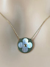 Load image into Gallery viewer, Clover Necklace Gold, 10K Solid Gold, Mother of Pearl Necklace, Birthday Gift for Wife,