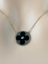 Load image into Gallery viewer, Clover Necklace Gold, 10K Solid Gold, Black Onyx Necklace, Birthday Gift for Wife,