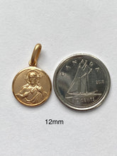 Load image into Gallery viewer, Sacred Heart Of Jesus, 12mm, 10K 18K, Solid Gold Pendant, Double Face Scapular