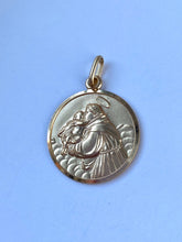 Load image into Gallery viewer, Saint Anthony Pendant, 20mm, 14K Solid Gold Medal, Patron Of Lost, Religious Jewelry, Big Medallion Gold, Mothers Day Giftfor Husband