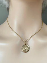 Load image into Gallery viewer, Saint Anthony Pendant, 16mm, 10K Solid Gold Medal, Patron Of Lost, Religious Jewelry, Birthday Gift For Men/ Women, Mothers Day Gift