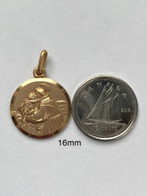 Load image into Gallery viewer, Saint Anthony Pendant, 16mm, 10K Solid Gold Medal, Patron Of Lost, Religious Jewelry, Birthday Gift For Men/ Women, Mothers Day Gift