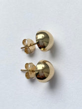 Load image into Gallery viewer, Gold Stud Earrings, 8mm, 14K Solid Gold Half Ball Earrings