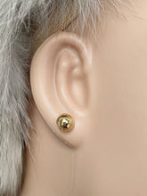 Load image into Gallery viewer, Gold Stud Earrings, 8mm, 14K Solid Gold Half Ball Earrings