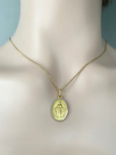 Load image into Gallery viewer, Our Lady Of The Miraculous, Solid Gold Religious Medal, Virgin Mary Pendant, Mama Mary Necklace, Birthday Gift Women, Women
