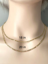 Load image into Gallery viewer, Gold Figaro Chain, 2.4MM 10K Solid Italian Figaro Necklace, Ideal for Everyday Necklace, Made in Italy Chain, Birthday Gift Jewely