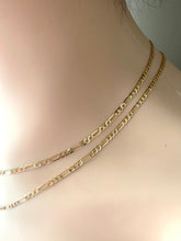 Load image into Gallery viewer, Gold Figaro Chain, 2.4MM 10K Solid Italian Figaro Necklace, Ideal for Everyday Necklace, Made in Italy Chain, Birthday Gift Jewely