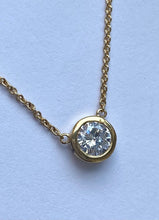 Load image into Gallery viewer, Solitaire Diamond Necklace, 18K Solid Gold Necklace, April Birthstone, Anniversary Gift for Wife,