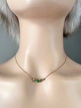 Load image into Gallery viewer, Emerald Diamond Gold Necklace, 14K Solid Gold Necklace , Birthday Gift for Women, Every Day Jewelry, Minimalist Necklace