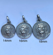 Load image into Gallery viewer, Ecce Homo Pendant, Jesus Crowning with Thorns, 925 Sterling Silver, Religious Jewelry, Italian Made Medal, Birthday Gift for Men or Women