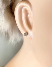 Load image into Gallery viewer, Heart Earrings for Baby, 10K Solid Gold, Newborn Baby Earrings, Baptism Gift for Baby Girl, Birthday Gift For Toddler, Presents