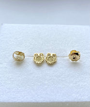 Load image into Gallery viewer, Owl Earrings for Baby, 10K Solid Gold, Newborn Baby Earrings, Baptism Gift for Baby Girl, Birthday Gift For Toddler, Presents