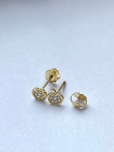 Load image into Gallery viewer, Apple Earrings for Baby, 10K Solid Gold, Newborn Baby Earrings, Baptism Gift for Baby Girl, Birthday Gift For Toddler, Presents