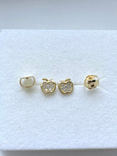 Load image into Gallery viewer, Apple Earrings for Baby, 10K Solid Gold, Newborn Baby Earrings, Baptism Gift for Baby Girl, Birthday Gift For Toddler, Presents