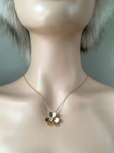 Load image into Gallery viewer, Flower Gold Necklace, 14K Solid Gold Diamond Necklace, Handmade Pendant, Birthday Gift for Wife,