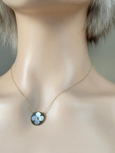 Load image into Gallery viewer, Clover Necklace Gold, 10K Solid Gold, Mother of Pearl Necklace, Birthday Gift for Wife,