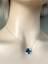 Load image into Gallery viewer, Clover Necklace Gold, 10K Solid Gold, Black Onyx Necklace, Birthday Gift for Wife,