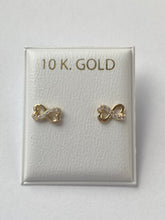 Load image into Gallery viewer, Infinity Earrings for Baby, 10K Solid Gold, Newborn Baby Earrings, for Baby Girl, Birthday Gift For Toddler, Presents