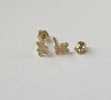 Load image into Gallery viewer, Bear Earrings for Baby, 10K Solid Gold, Newborn Baby Earrings, for Baby Girl, Birthday Gift For Toddler, Presents