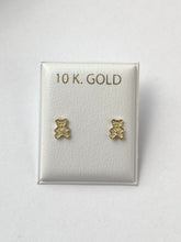 Load image into Gallery viewer, Bear Earrings for Baby, 10K Solid Gold, Newborn Baby Earrings, for Baby Girl, Birthday Gift For Toddler, Presents