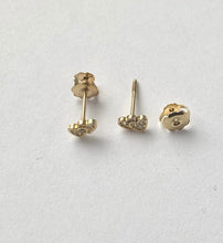 Load image into Gallery viewer, Kitten Earrings for Baby, 10K Solid Gold, Newborn Baby Earrings, Baptism Gift for Baby Girl, Birthday Gift For Toddler, Presents