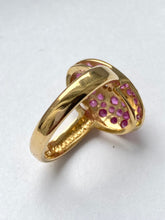 Load image into Gallery viewer, Ruby Statement Ring, 18K Solid Yellow Gold, Ruby Cluster Ring, Anniversary Ring, Birthday Gift for Mom,