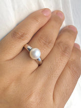 Load image into Gallery viewer, Pearl Solitaire Ring, 925 Sterling Silver Ring, Freshwater Pearl Ring, Birthday Gift for Women, Mothers Day Gift