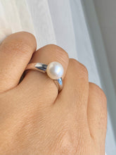 Load image into Gallery viewer, Pearl Solitaire Ring, 925 Sterling Silver Ring, Freshwater Pearl Ring, Birthday Gift for Women, Mothers Day Gift