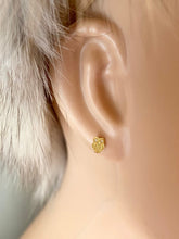Load image into Gallery viewer, Owl Earrings for Baby, 10K Solid Gold, Newborn Baby Earrings, Baptism Gift for Baby Girl, Birthday Gift For Toddler, Presents