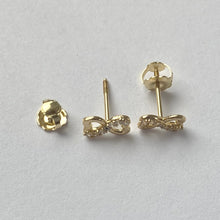 Load image into Gallery viewer, Infinity Earrings for Baby, 10K Solid Gold, Newborn Baby Earrings, for Baby Girl, Birthday Gift For Toddler, Presents