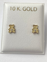 Load image into Gallery viewer, Bear Earrings for Baby, 10K Solid Gold, Newborn Baby Earrings, for Baby Girl, Birthday Gift For Toddler, Presents