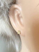 Load image into Gallery viewer, Bear Earrings for Baby, 10K Solid Gold, Newborn Baby Earrings, for Baby Girl, Birthday Gift For Toddler, Presents