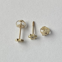 Load image into Gallery viewer, Star Earrings for Baby, 10K Solid Gold, Newborn Baby Earrings, Baptism Gift for Baby Girl, Birthday Gift For Toddler, Presents
